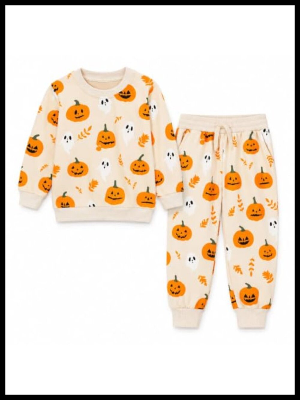 Girls 2 Piece Halloween Sweatshirt Jogger Pants Set